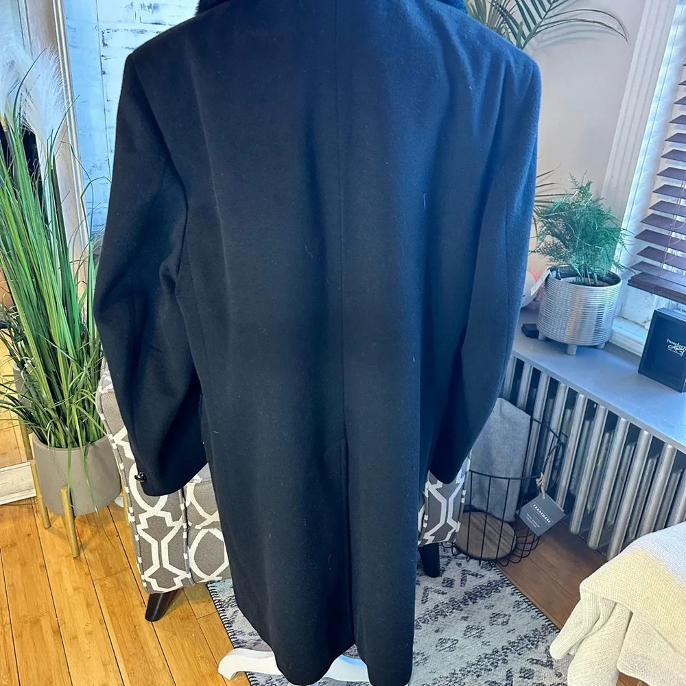 VTG Companion Wool Outercoat w/faux fur collar and faux & lining. Men’s XL Blk - Picture 9 of 14